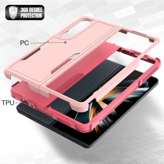 For Samsung Galaxy Z Fold4 5G Anti-scratch PC + TPU Folding Phone Case Drop-proof Back Cover