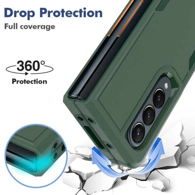 For Samsung Galaxy Z Fold4 5G Anti-scratch PC + TPU Folding Phone Case Drop-proof Back Cover
