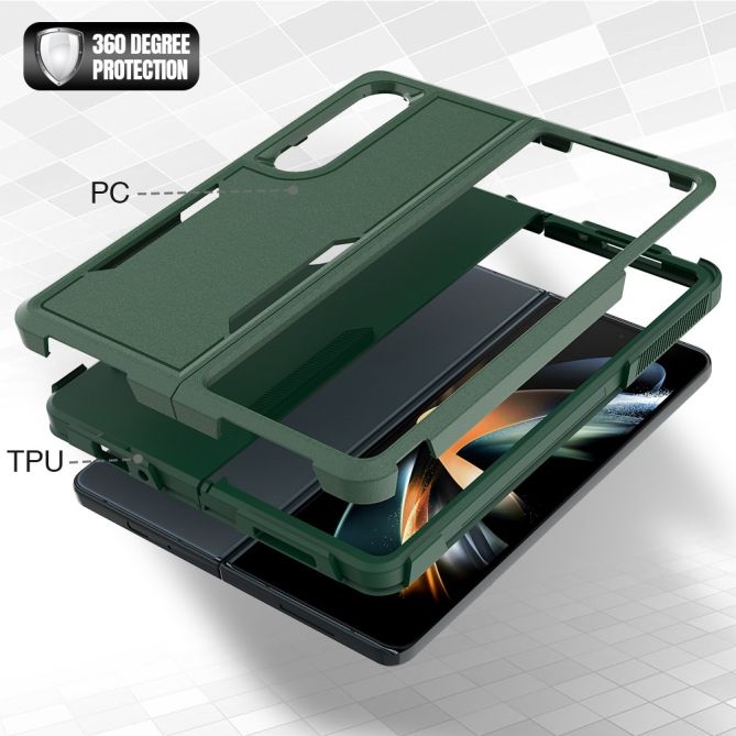 For Samsung Galaxy Z Fold4 5G Anti-scratch PC + TPU Folding Phone Case Drop-proof Back Cover
