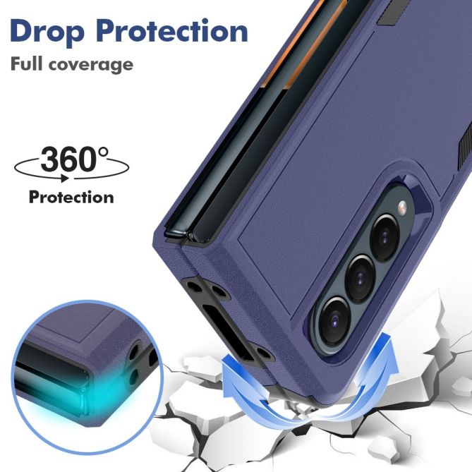 For Samsung Galaxy Z Fold4 5G Anti-scratch PC + TPU Folding Phone Case Drop-proof Back Cover