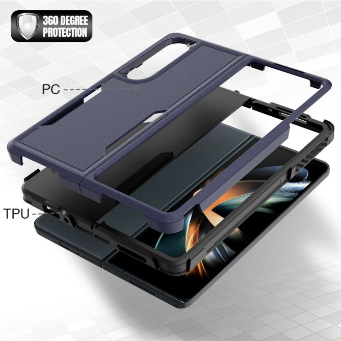 For Samsung Galaxy Z Fold4 5G Anti-scratch PC + TPU Folding Phone Case Drop-proof Back Cover