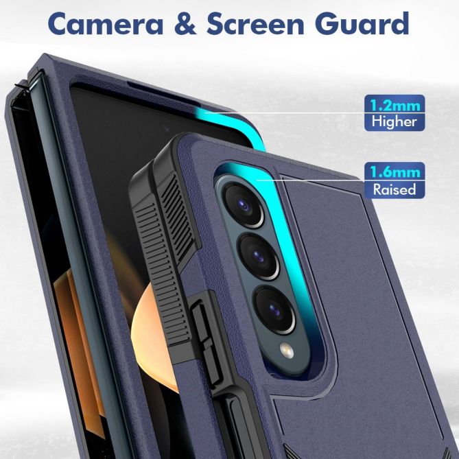 For Samsung Galaxy Z Fold4 5G Anti-scratch PC + TPU Folding Phone Case Drop-proof Back Cover
