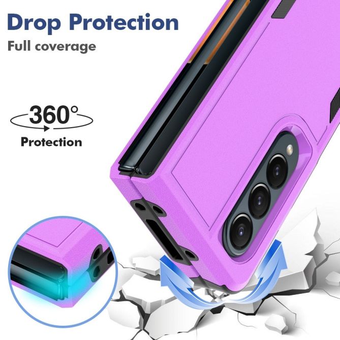 For Samsung Galaxy Z Fold4 5G Anti-scratch PC + TPU Folding Phone Case Drop-proof Back Cover
