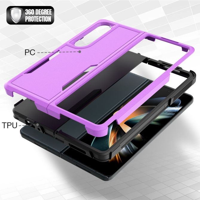 For Samsung Galaxy Z Fold4 5G Anti-scratch PC + TPU Folding Phone Case Drop-proof Back Cover