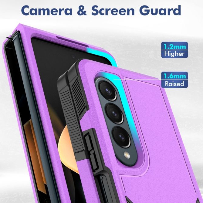 For Samsung Galaxy Z Fold4 5G Anti-scratch PC + TPU Folding Phone Case Drop-proof Back Cover