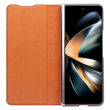 QIALINO Crocodile Texture Phone Case for Samsung Galaxy Z Fold4 5G, Business Style Shockproof Cowhide Leather Phone Cover