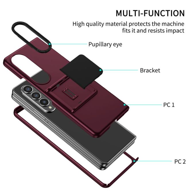 For Samsung Galaxy Z Fold4 5G Case Anti-Scratch Phone Cover Hard PC Case with Kickstand