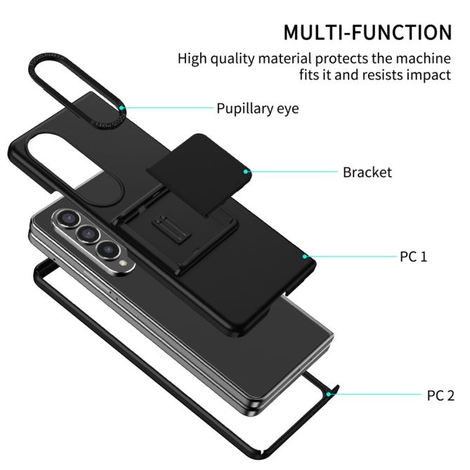 For Samsung Galaxy Z Fold4 5G Case Anti-Scratch Phone Cover Hard PC Case with Kickstand
