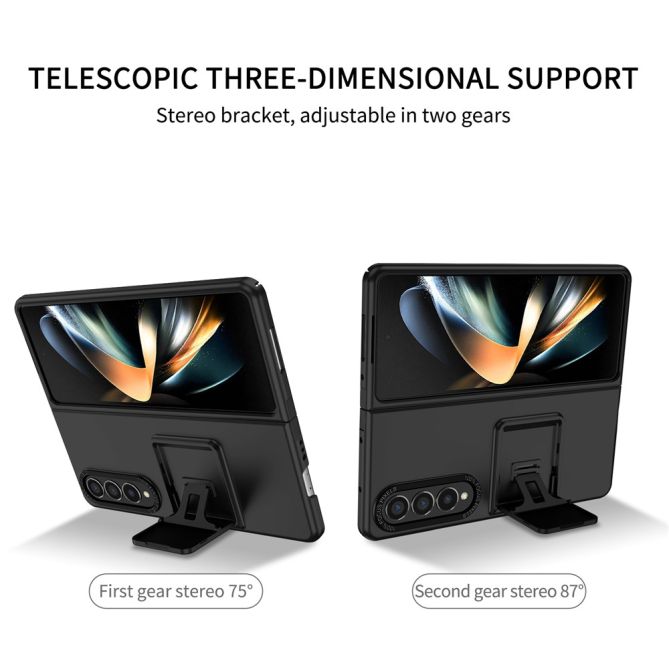 For Samsung Galaxy Z Fold4 5G Case Anti-Scratch Phone Cover Hard PC Case with Kickstand