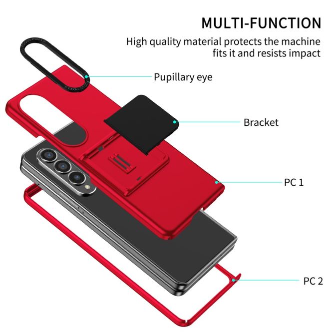 For Samsung Galaxy Z Fold4 5G Case Anti-Scratch Phone Cover Hard PC Case with Kickstand