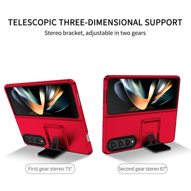 For Samsung Galaxy Z Fold4 5G Case Anti-Scratch Phone Cover Hard PC Case with Kickstand