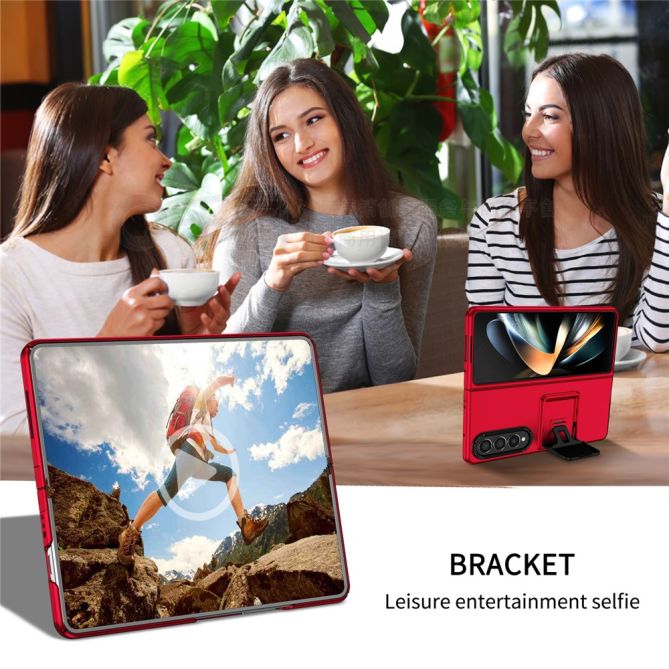 For Samsung Galaxy Z Fold4 5G Case Anti-Scratch Phone Cover Hard PC Case with Kickstand