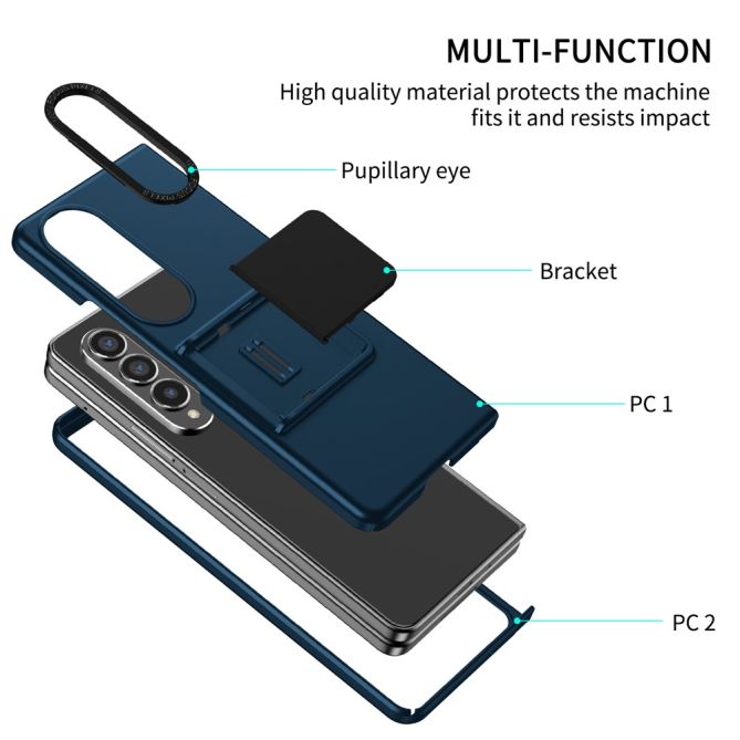 For Samsung Galaxy Z Fold4 5G Case Anti-Scratch Phone Cover Hard PC Case with Kickstand