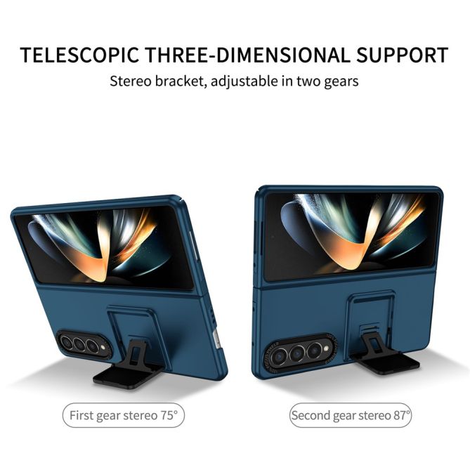For Samsung Galaxy Z Fold4 5G Case Anti-Scratch Phone Cover Hard PC Case with Kickstand