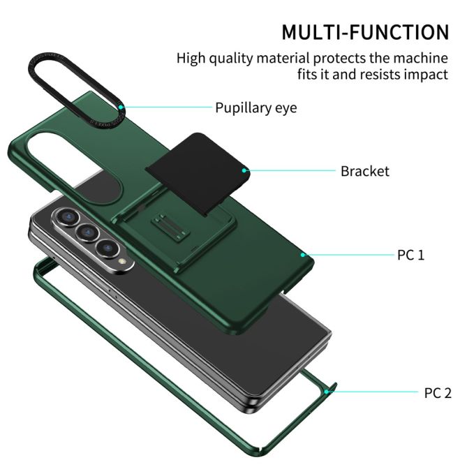 For Samsung Galaxy Z Fold4 5G Case Anti-Scratch Phone Cover Hard PC Case with Kickstand