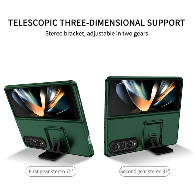 For Samsung Galaxy Z Fold4 5G Case Anti-Scratch Phone Cover Hard PC Case with Kickstand