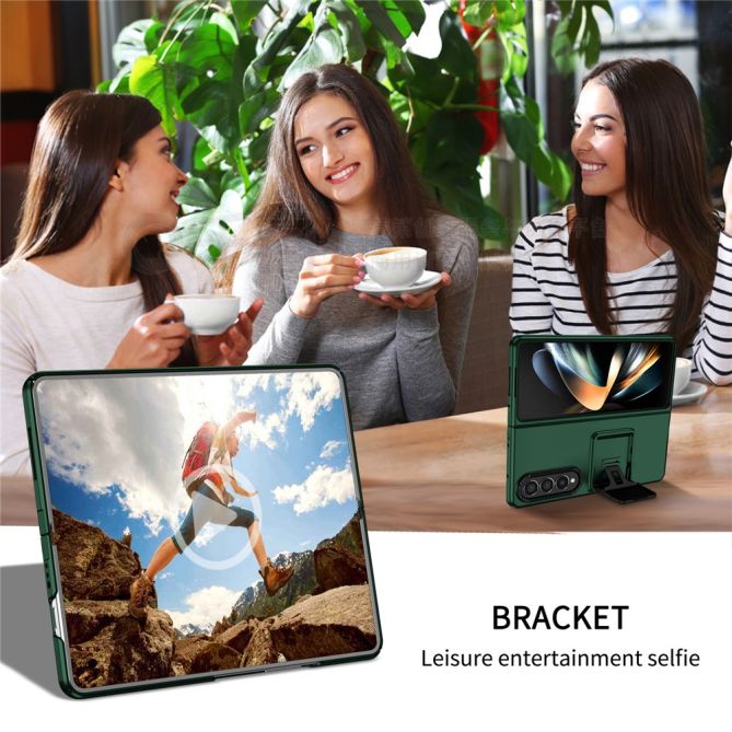 For Samsung Galaxy Z Fold4 5G Case Anti-Scratch Phone Cover Hard PC Case with Kickstand