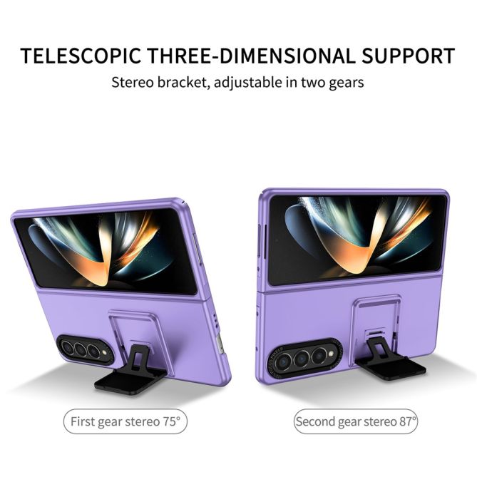 For Samsung Galaxy Z Fold4 5G Case Anti-Scratch Phone Cover Hard PC Case with Kickstand