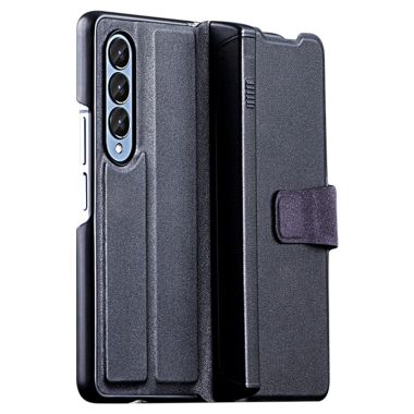 For Samsung Galaxy Z Fold4 5G PU Leather Phone Case with Magnetic Pen Holder Stand Card Slot Cover