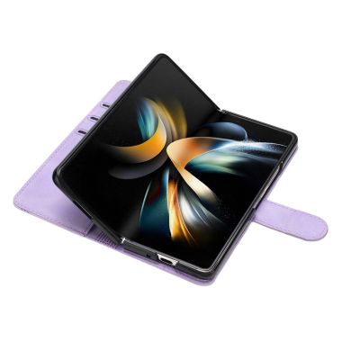 YX003 For Samsung Galaxy Z Fold4 5G PU Leather Wallet Folding Phone Case Imprinted Shockproof Cover