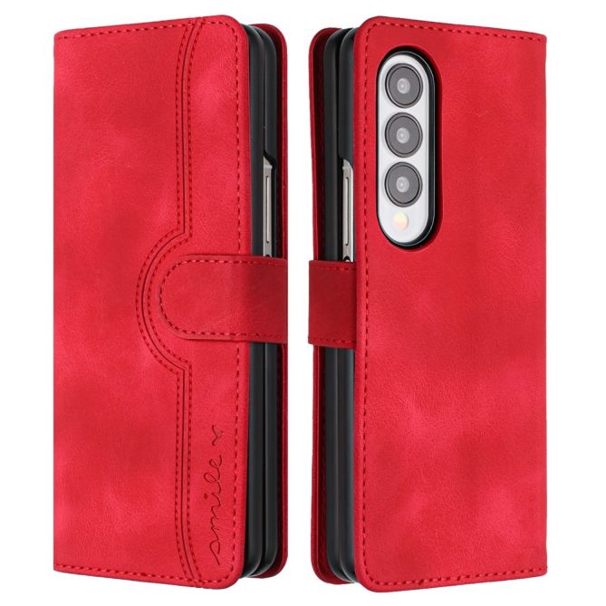 YX003 For Samsung Galaxy Z Fold4 5G PU Leather Wallet Folding Phone Case Imprinted Shockproof Cover
