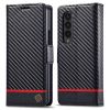 LC.IMEEKE For Samsung Galaxy Z Fold4 5G Leather Wallet Case Stand Carbon Fiber Texture Phone Cover