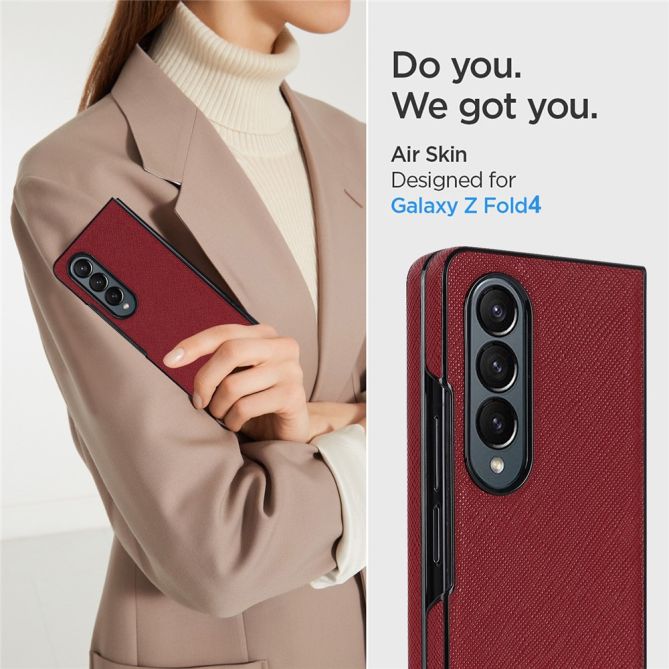 For Samsung Galaxy Z Fold4 5G Shockproof Phone Case PU Leather + PC Cross Texture Cover