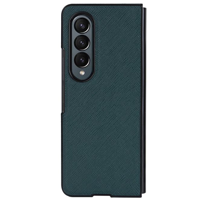 For Samsung Galaxy Z Fold4 5G Shockproof Phone Case PU Leather + PC Cross Texture Cover