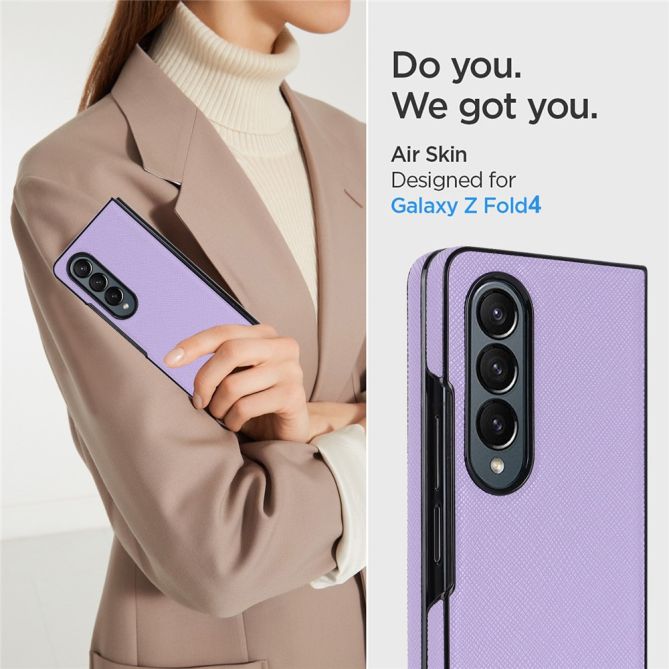For Samsung Galaxy Z Fold4 5G Shockproof Phone Case PU Leather + PC Cross Texture Cover