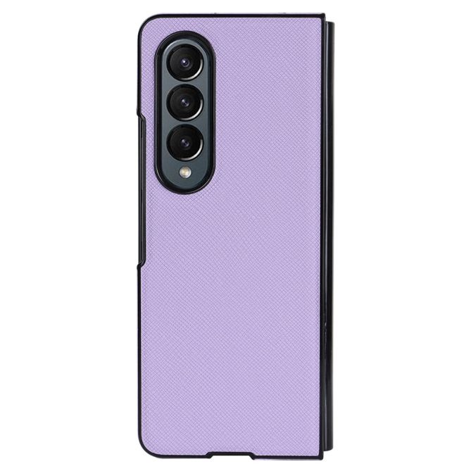 For Samsung Galaxy Z Fold4 5G Shockproof Phone Case PU Leather + PC Cross Texture Cover