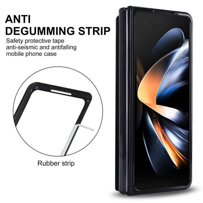 ZD018 Card Holder Phone Case for Samsung Galaxy Z Fold4 5G , PU Leather+PC Kickstand Double Magnetic Clasp Cover