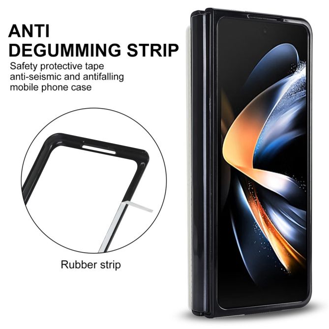 ZD018 Card Holder Phone Case for Samsung Galaxy Z Fold4 5G , PU Leather+PC Kickstand Double Magnetic Clasp Cover