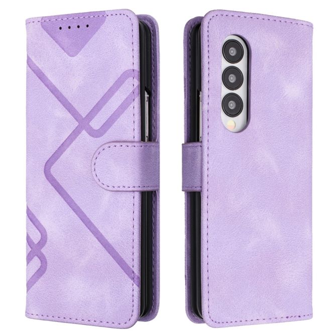 YX0040 For Samsung Galaxy Z Fold4 5G PU Leather+PC Card Holder Case Imprinted Phone Cover