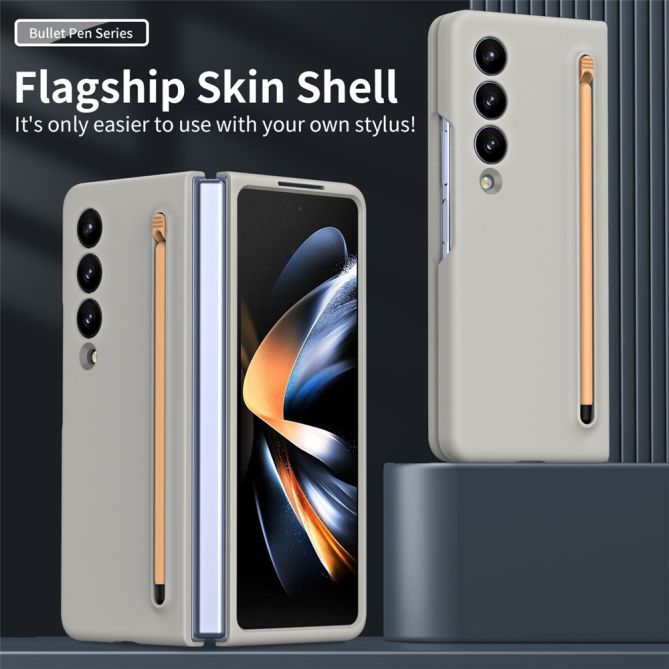 For Samsung Galaxy Z Fold4 5G Case with Stylus Pen Rubberized PC Folding Phone Cover