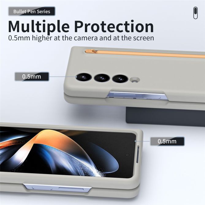 For Samsung Galaxy Z Fold4 5G Case with Stylus Pen Rubberized PC Folding Phone Cover