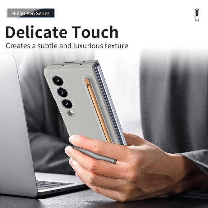 For Samsung Galaxy Z Fold4 5G Case with Stylus Pen Rubberized PC Folding Phone Cover