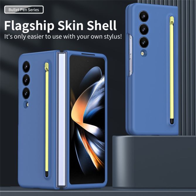 For Samsung Galaxy Z Fold4 5G Case with Stylus Pen Rubberized PC Folding Phone Cover