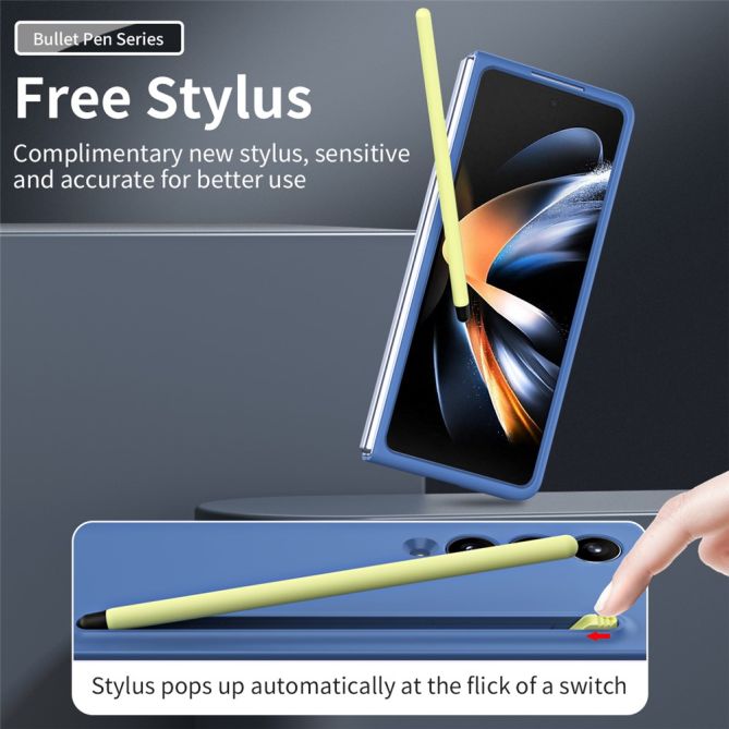 For Samsung Galaxy Z Fold4 5G Case with Stylus Pen Rubberized PC Folding Phone Cover