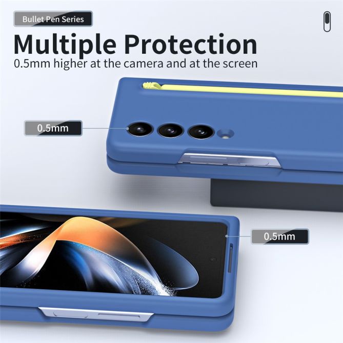 For Samsung Galaxy Z Fold4 5G Case with Stylus Pen Rubberized PC Folding Phone Cover