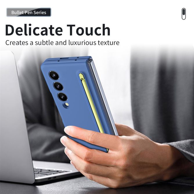 For Samsung Galaxy Z Fold4 5G Case with Stylus Pen Rubberized PC Folding Phone Cover