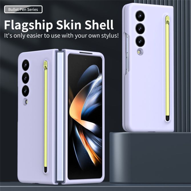 For Samsung Galaxy Z Fold4 5G Case with Stylus Pen Rubberized PC Folding Phone Cover