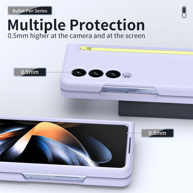 For Samsung Galaxy Z Fold4 5G Case with Stylus Pen Rubberized PC Folding Phone Cover