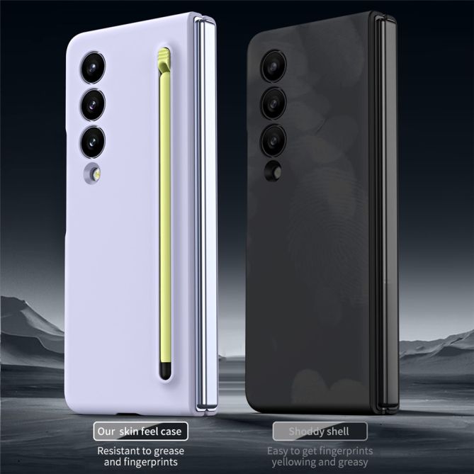 For Samsung Galaxy Z Fold4 5G Case with Stylus Pen Rubberized PC Folding Phone Cover