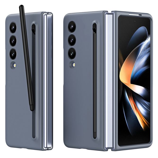 For Samsung Galaxy Z Fold4 5G Case with Stylus Pen Rubberized PC Folding Phone Cover