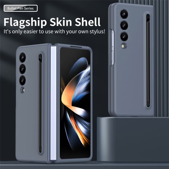 For Samsung Galaxy Z Fold4 5G Case with Stylus Pen Rubberized PC Folding Phone Cover