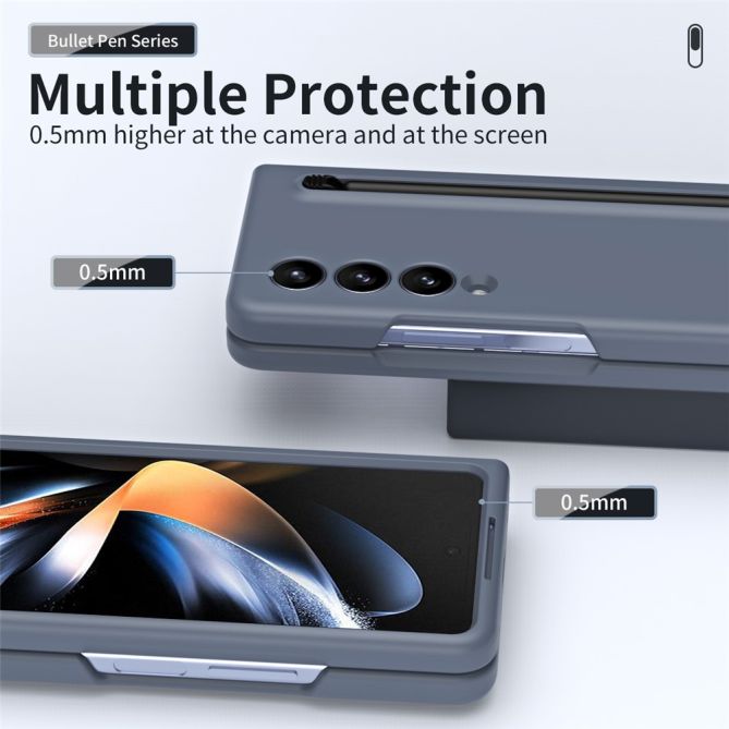 For Samsung Galaxy Z Fold4 5G Case with Stylus Pen Rubberized PC Folding Phone Cover