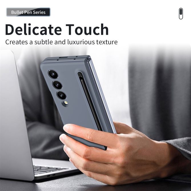 For Samsung Galaxy Z Fold4 5G Case with Stylus Pen Rubberized PC Folding Phone Cover