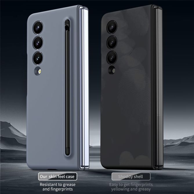 For Samsung Galaxy Z Fold4 5G Case with Stylus Pen Rubberized PC Folding Phone Cover