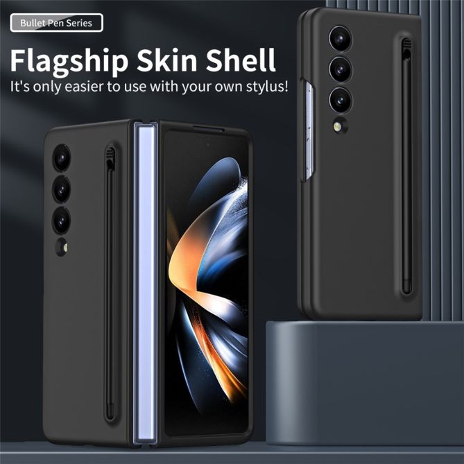 For Samsung Galaxy Z Fold4 5G Case with Stylus Pen Rubberized PC Folding Phone Cover