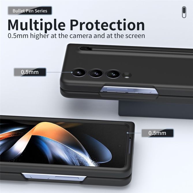 For Samsung Galaxy Z Fold4 5G Case with Stylus Pen Rubberized PC Folding Phone Cover